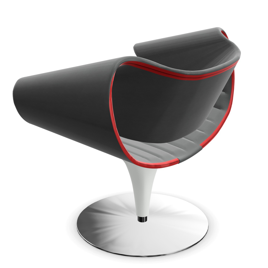 Züco Perillo PR281 Lounge Sessel - Reißverschluss rot