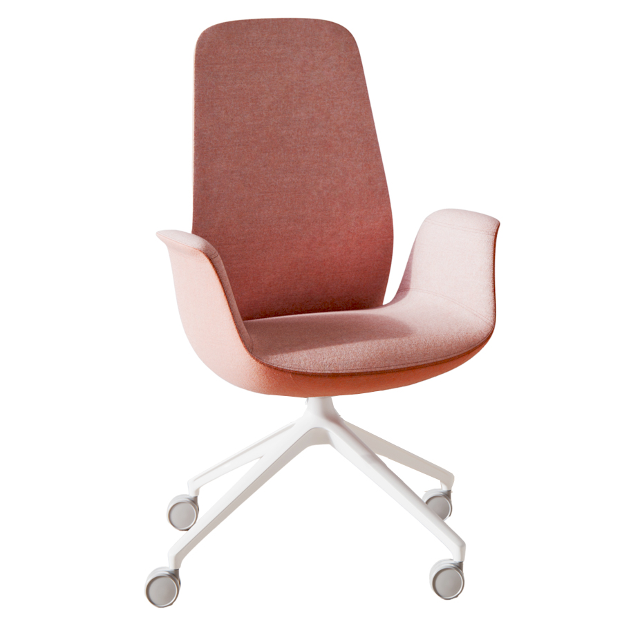 Profim ElliePro 10HST Synergy lachs zweifarbig - 4-armiges Fußkreuz RAL 9016 weiß - Seite