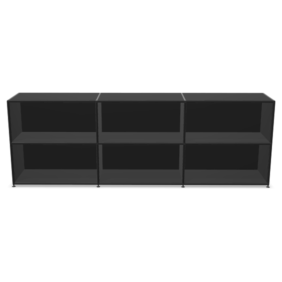 Bosse Regal Black Edition 2 OH Breite 240 cm in Melamin Schwarz