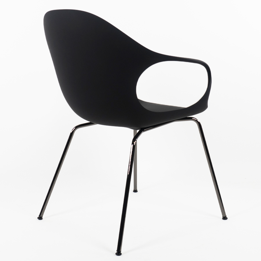 Kristalia Elephant - Schale schwarz - Vierfußgestell schwarz verchromt - Rückseite