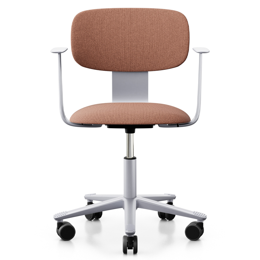 HAG Tion 2160 Bürostuhl Blush Rose | Sitz u. Rücken gepolstert Stoff Cura 61257 | Gestell silber