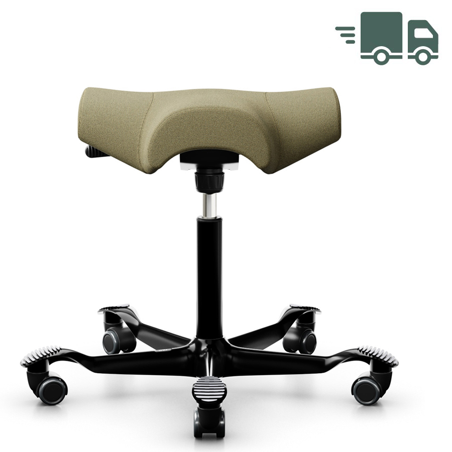 HAG Capisco 8105 Hocker Sattelhocker grünbeige mit Gestell schwarz
