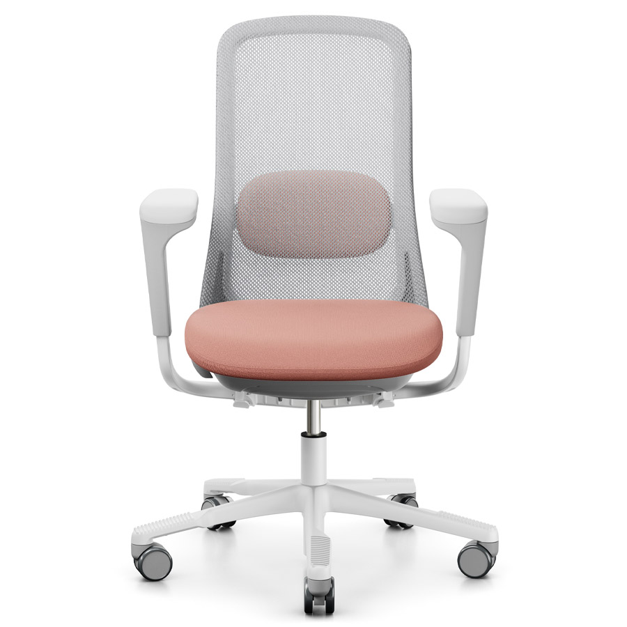 HAG SoFi Mesh 7500 Bürostuhl mit Netzrücken grau - Stoff select - Slideback Armlehnen - Frontansicht