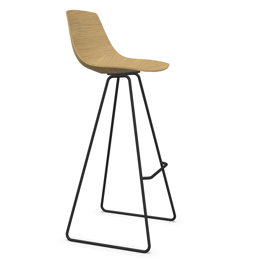 lapalma Miunn Barhocker mit Kufengestell und Sitz aus Eiche