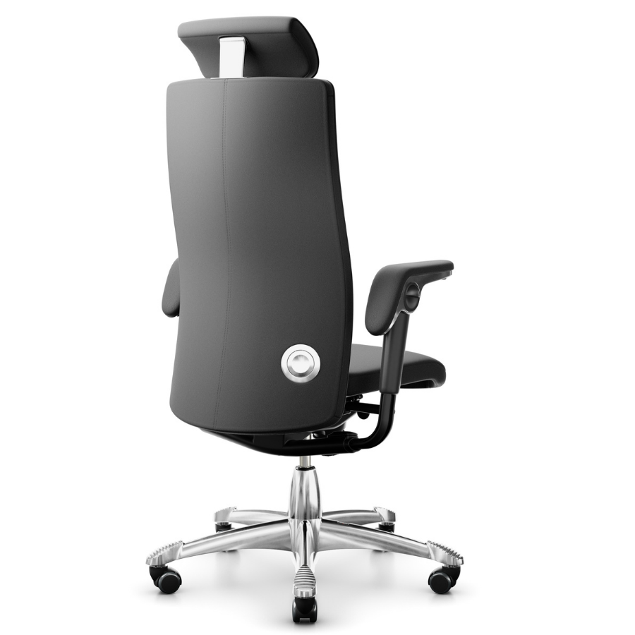 HAG Tribute 9031 Chefsessel Fußkreuz und Gestell komplett poliert - Rückansicht