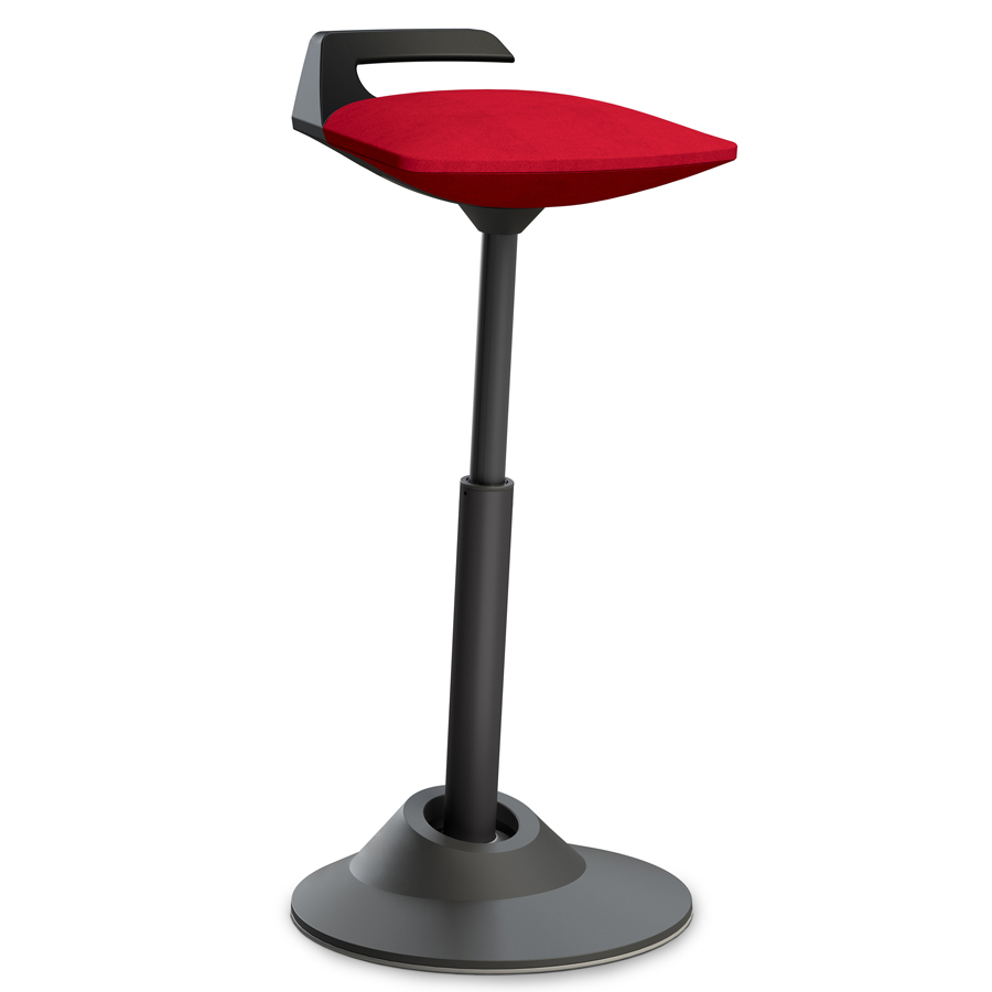 Aeris Muvman Stehhilfe Mikrofaser - Standard-Feder - Gestell schwarz - Bezugsstoff rot