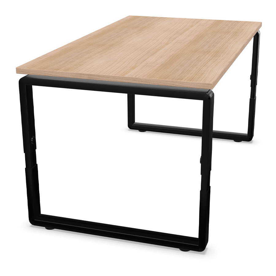 Palmberg Pensum mit Höheneinstellung "Easy Push" - Tischplatte Nussbaum - Gestell schwarz