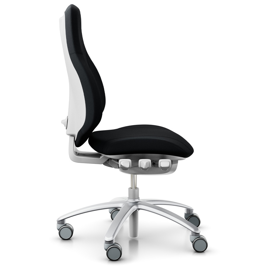 RH Mereo 220 silver-grey mit hoher Rückenlehne - Stoff select schwarz - Seitenansicht