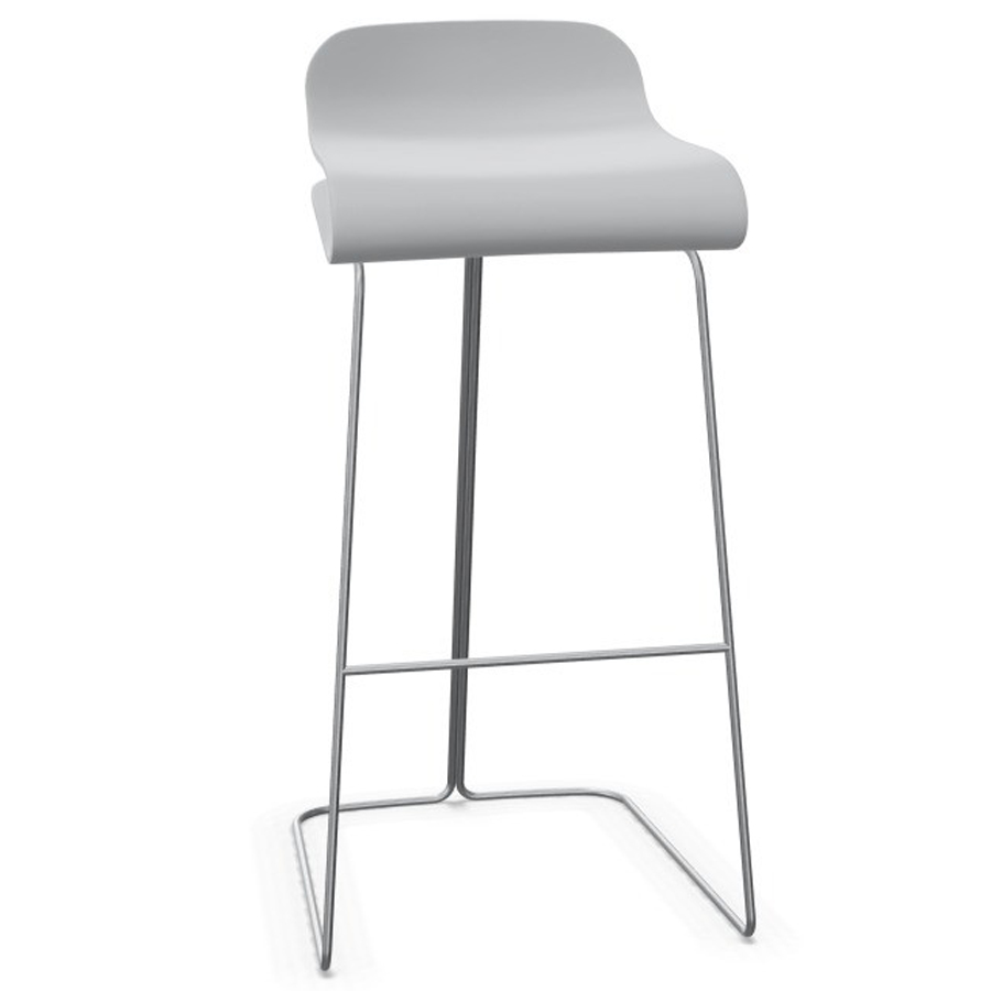 Kristalia BCN Barhocker mit Kufengestell lichtgrau in 3 Größen