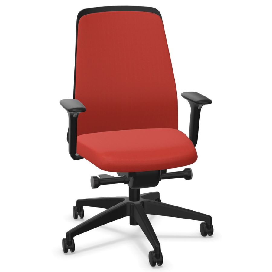 Interstuhl EVERYis1 (EV311) Bürostuhl schwarz mit Chillback Rückenlehne Farbe blutorange