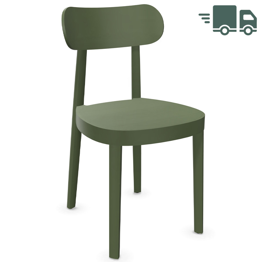 THONET 118 M Holzstuhl mit Muldensitz Buche olivgrün