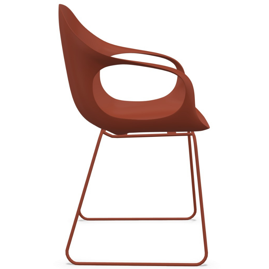 Kristalia ELEPHANT Stuhl  terracotta mit Kufengestell terracotta - Seitenansicht