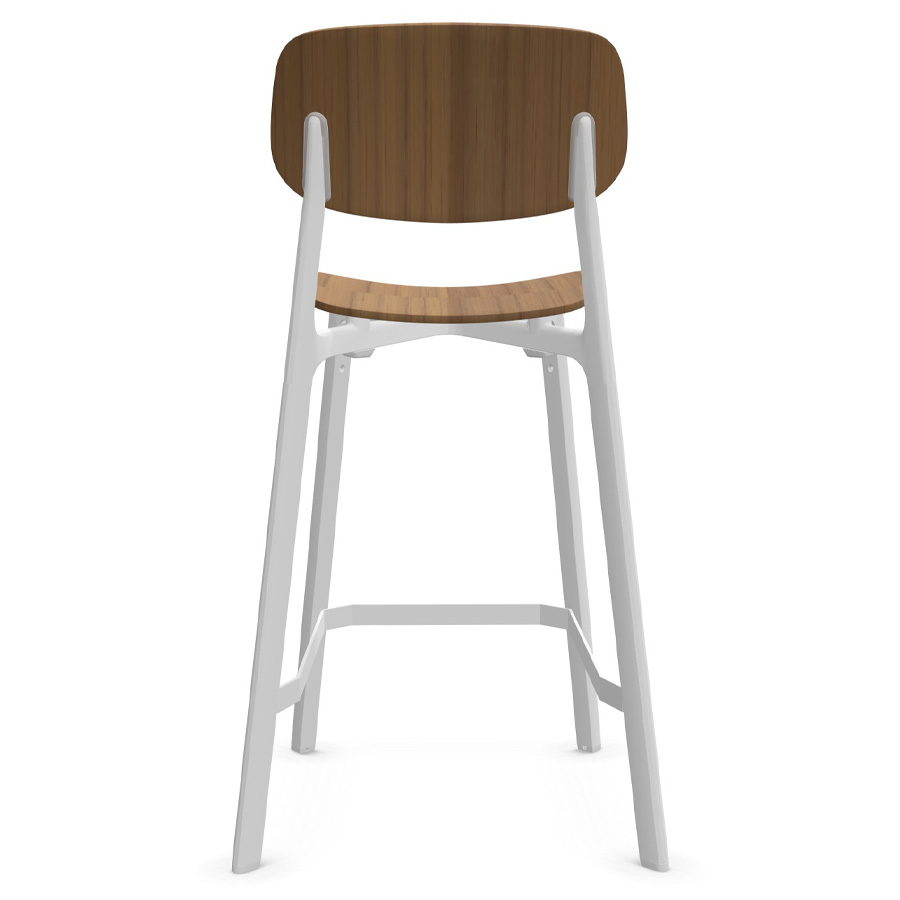 Kristalia COLANDER Barhocker Nussbaum mit weißem Gestell