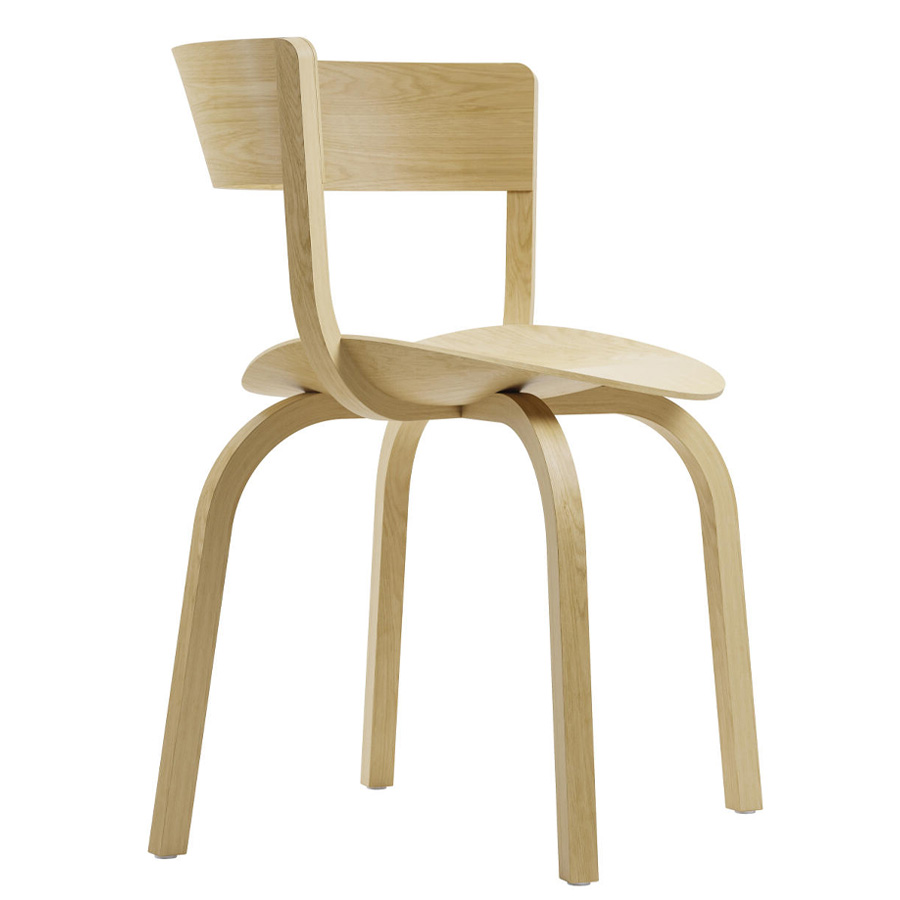THONET 404 F Holzstuhl mit Armlehnen - Eiche klar lackiert