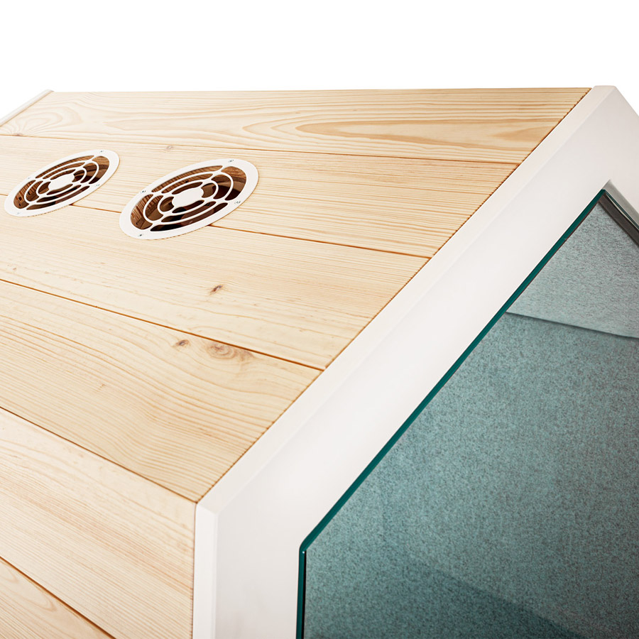 Bejot Treehouse Telefonbox Akustikkabine Wood Belüftung, Eiche gebleicht