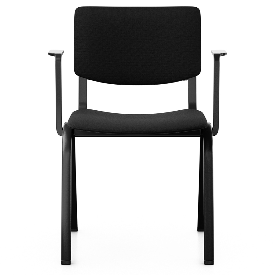 HAG Celi 9160 | Mit Armlehnen | Bezug Cura Schwarz | Kunststoff Schwarz | Gestell Schwarz