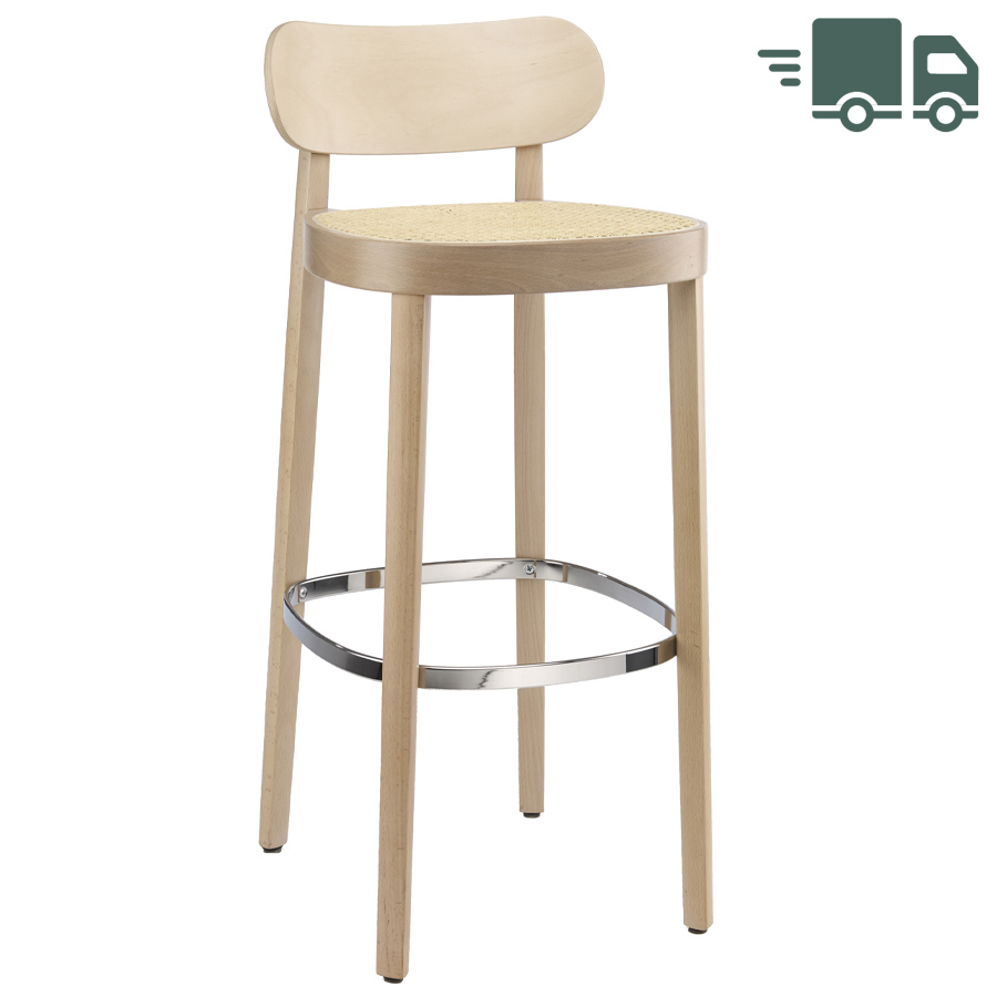 THONET 118 H Barhocker Buche gebeizt aufgehellt mit Sitz-Rohrgeflecht
