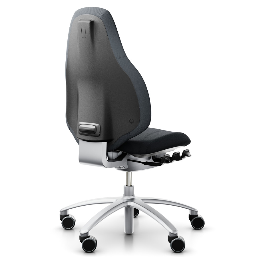 RH Mereo 220 mit hoher Rückenlehne - Stoff select grau - Rückansicht