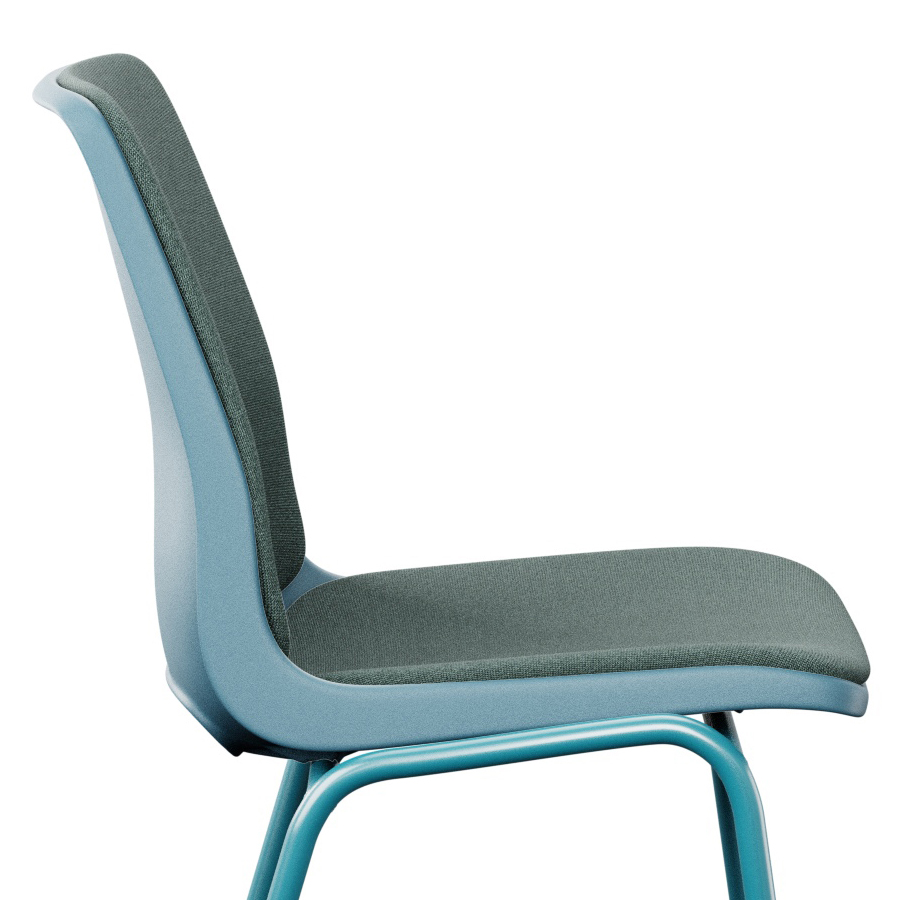 Profim Ana Sitz und Rücken gepolstert | Schale und Gestell teal-blue | Bezug Capture CPT6601