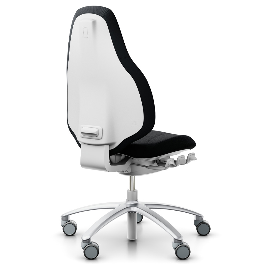 RH Mereo 220 silver-grey mit hoher Rückenlehne - Stoff select schwarz - Rückansicht