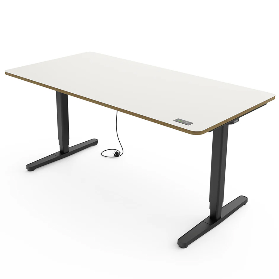 Yaasa Desk Pro Gestell schwarz Tischplatte Multiplex-Weiß