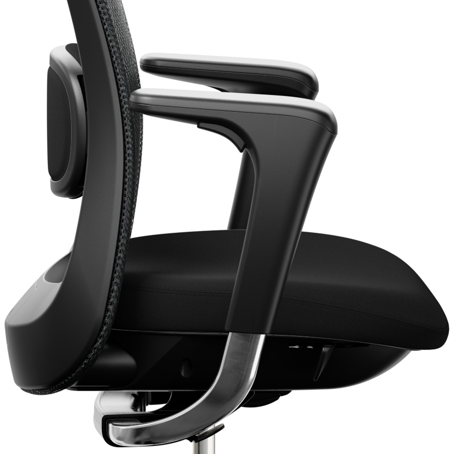 HAG Sofi Mesh 7500 | Ausführung schwarz-poliert | Sitzbezug Xtreme 009 | 2D-Armlehnen