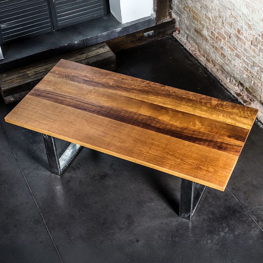 Trebord Classic Esstisch Gestell Standard U, RAL 9005 schwarz, Eiche