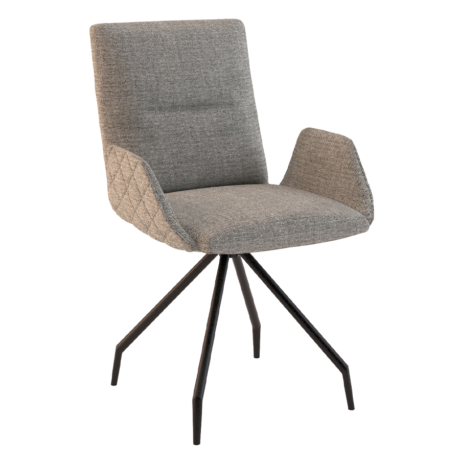 W. Schillig Stuhl mit Armlehnen u. Drehkreuz