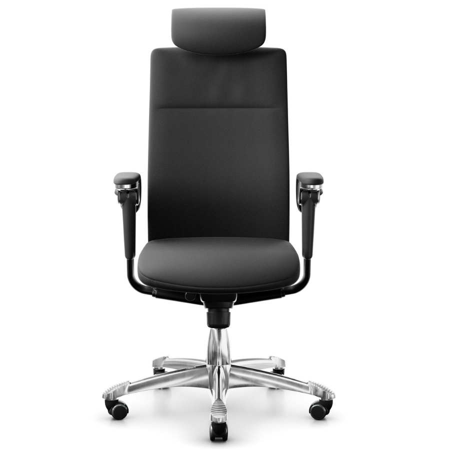 HAG Tribute 9031 Chefsessel Fußkreuz und Gestell komplett poliert - Frontansicht