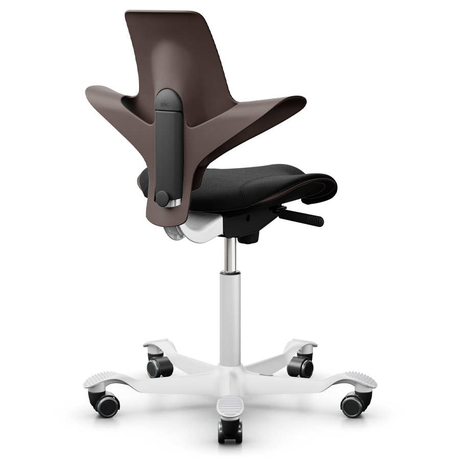 HAG CAPISCO PULS 8020 braun mit Stoff Cura schwarz - Gestell weiß - Special Edition