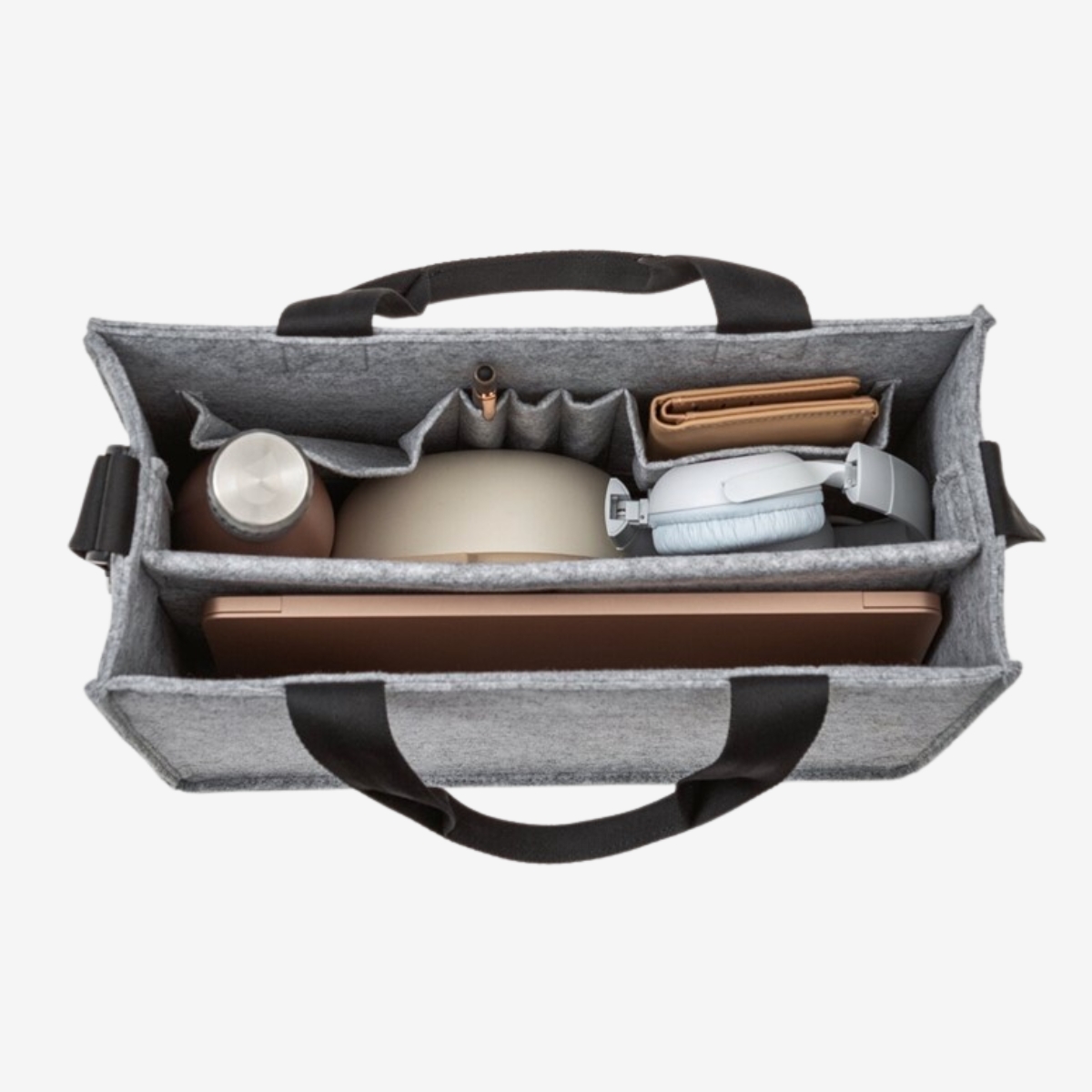 SIGEL Desk Sharing Bag Classic M | Büro Tasche für mobiles Arbeiten | hellgrau