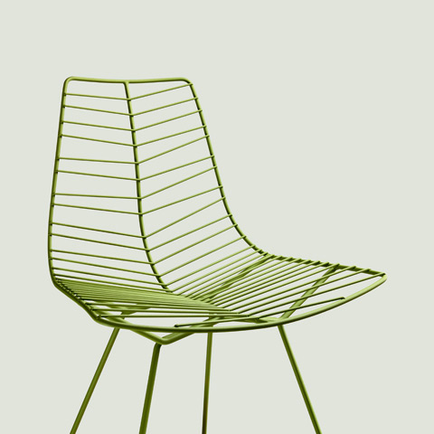 Arper LEAF 1802 Gartenstuhl - Kufengestell grün matt