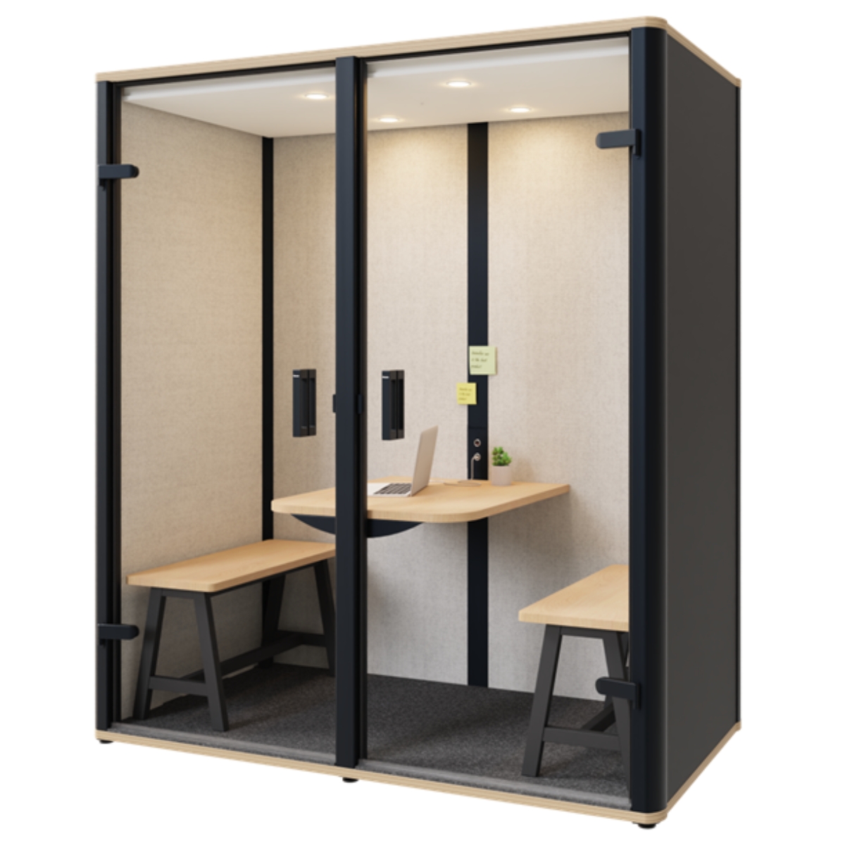 BOSSE Bosselino Meetingbox DUO Black Edition | für 2 Personen | Komplettmodell | Akustikbox