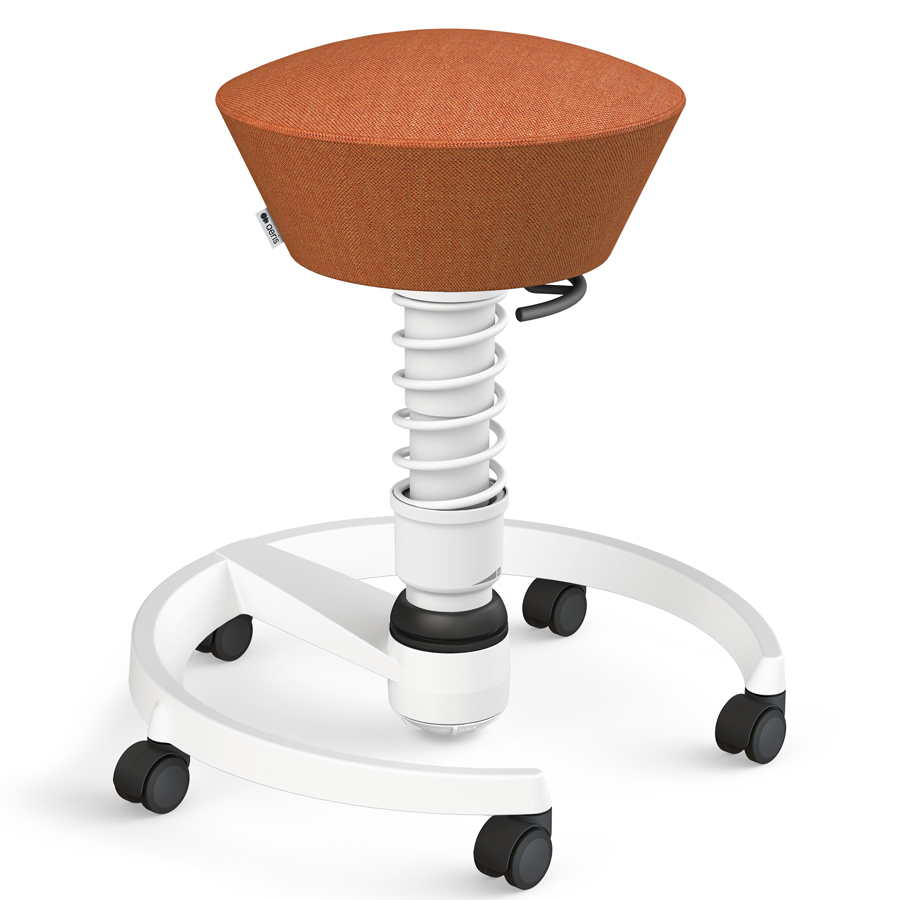 Aeris Swopper Capture Wolle orange-rot meliert - Rollen - Gestell weiß - Standardfeder