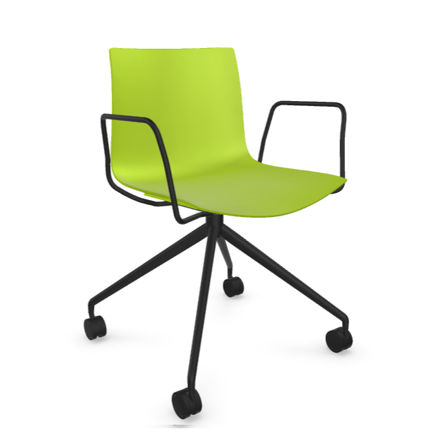 Arper Catifa 46 0369 einfarbig grün mit Drehgestell schwarz