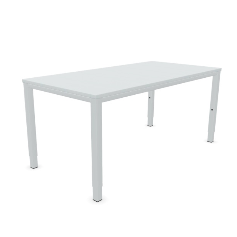 Sinac Tischplatte Grau Gestell Weißaluminium