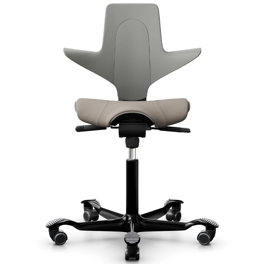 HAG CAPISCO PULS 8020 lehm mit Stoff Select lehm - Gestell schwarz - Frontansicht