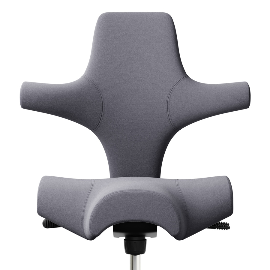 HAG Capisco 8106 Stoff Xtreme grau 081 Gestell silber - Frontansicht Nahaufnahme