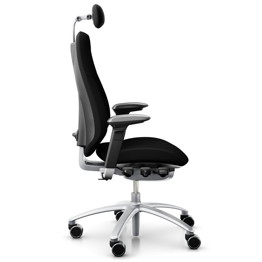 RH Mereo 300 silver hohe Rückenlehne - Armlehnen u. Nackenstütze - Seitenansicht