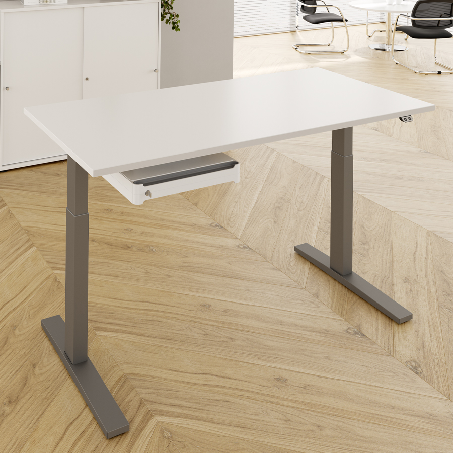 RWH Action Schreibtisch elektrisch verstellbar - weiß/graphit