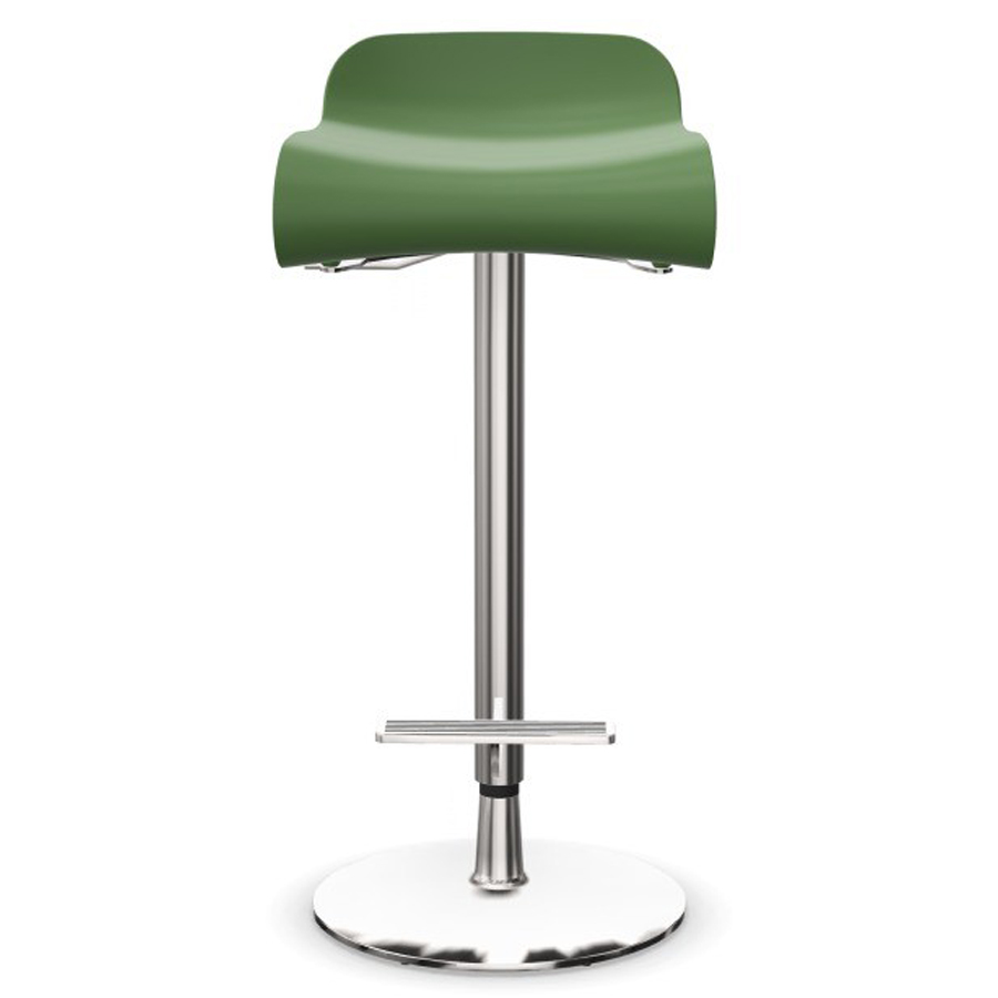 Kristalia BCN Barhocker höhenverstellbar Gestell grasgrün lackiert