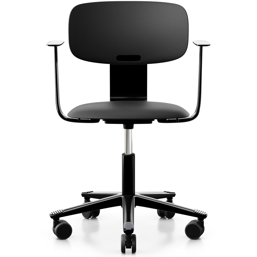 HAG Tion 2100 Bürostuhl schwarz mit Armlehnen - Sitz u. Rückenschale Kunststoff - Frontansicht