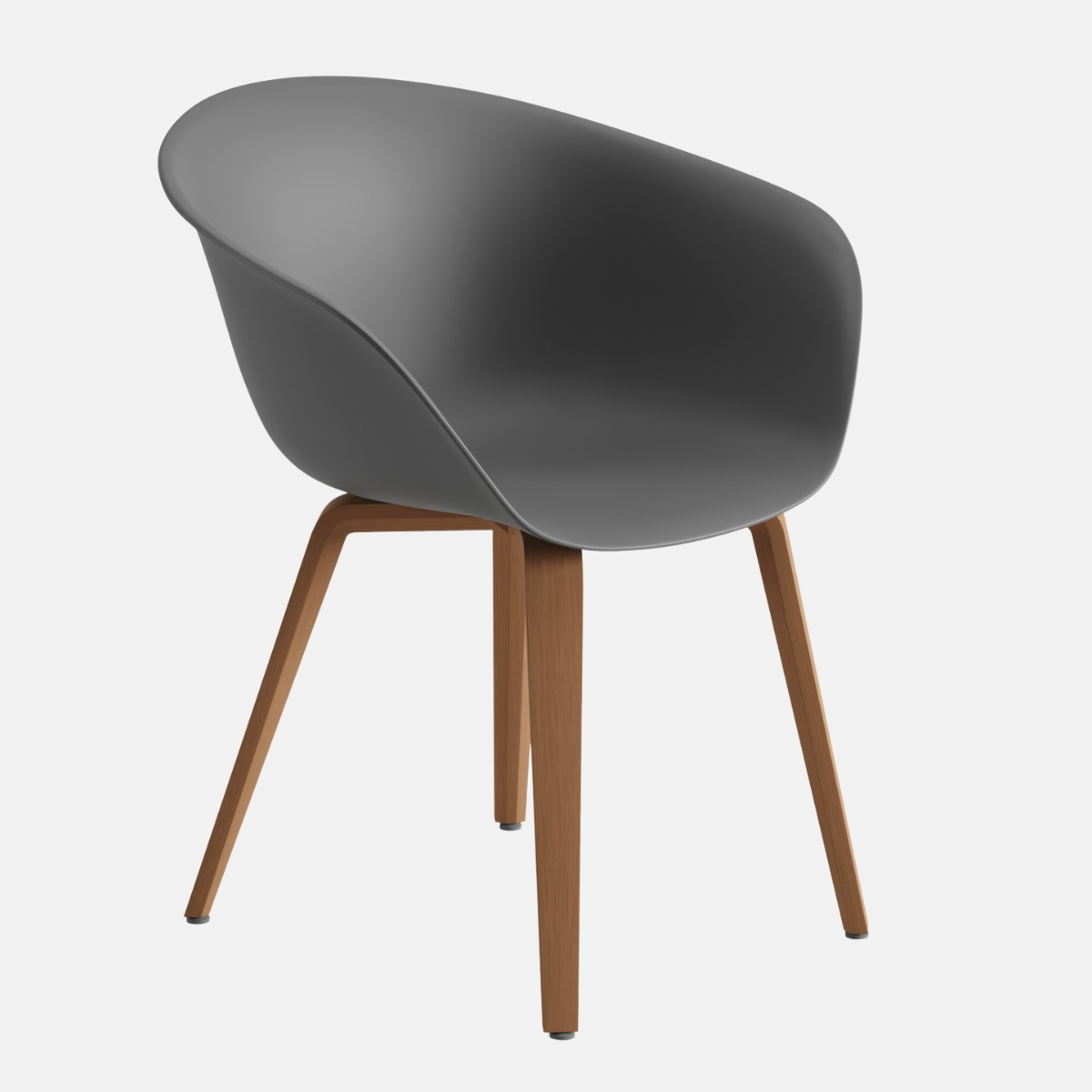 arper duna 02 mit Holzgestell Schale anthrazit