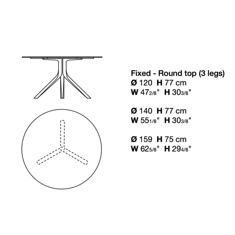 Kristalia Oops I Did It Again | Tisch rund | Maße