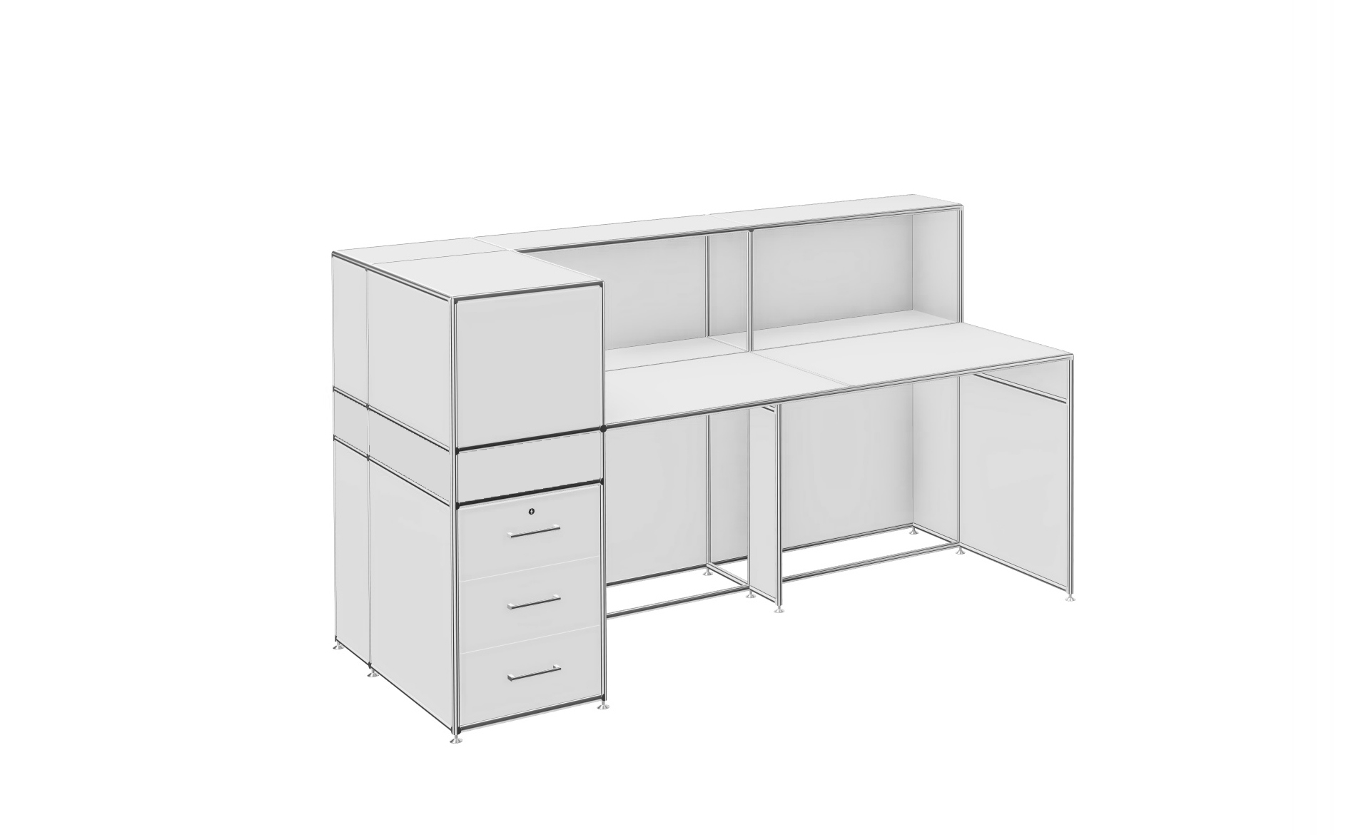 Bosse Modul Space Empfangstheke 5 in weiß