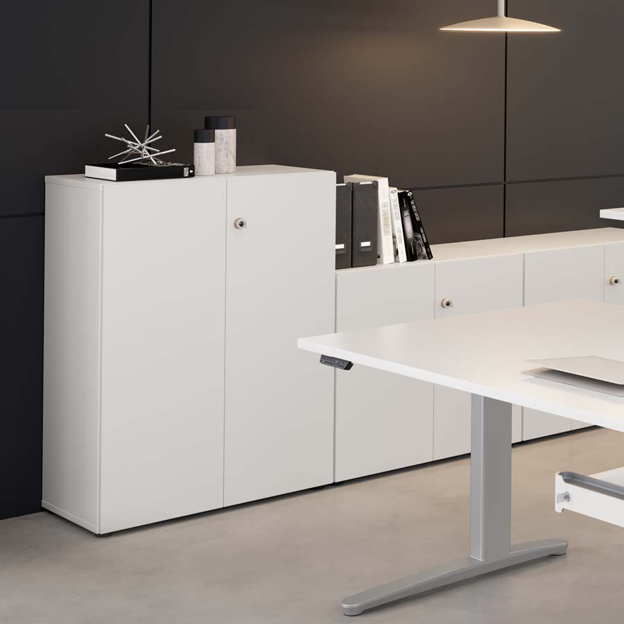 Aktenschrank STYLE mit Flügeltüren weiß - Größe 2 - 3 OH