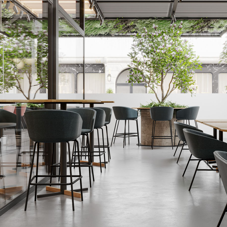 Bejot Oxco small OX S H Barhocker gepolstert - Stoff Cura CR667