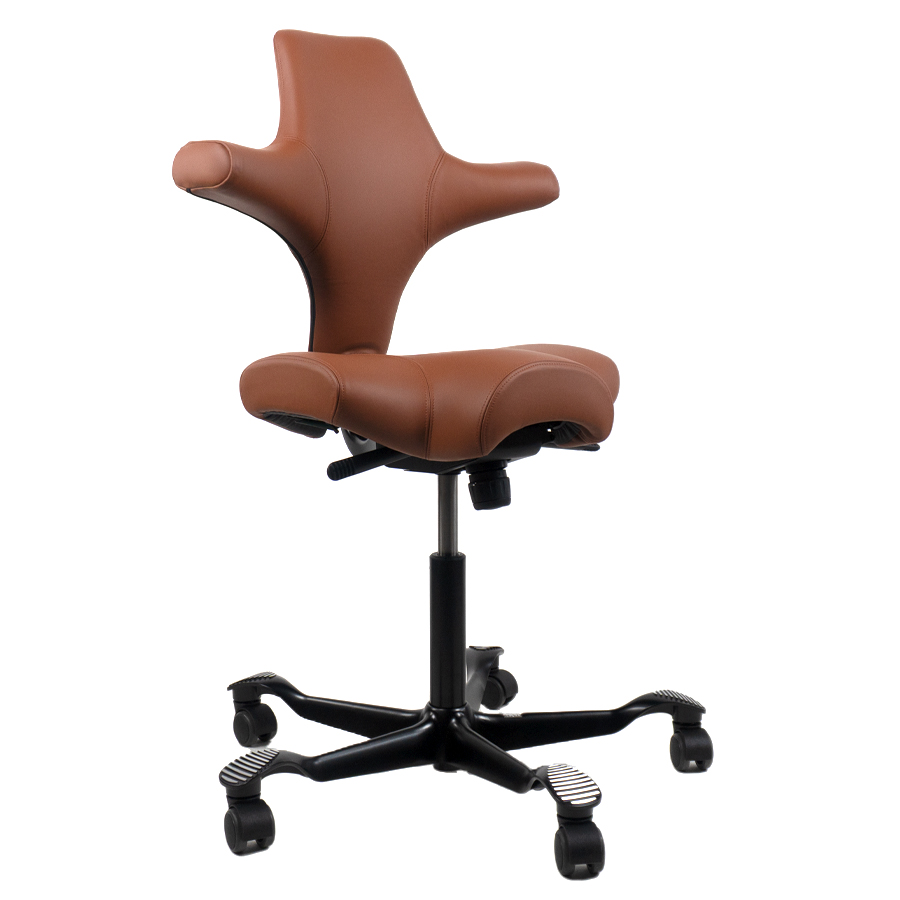 HAG Capisco 8106 - Leder Paloma Soft 5504 coffee - Gestell schwarz