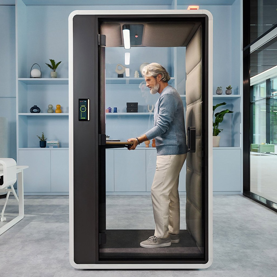 Hushfree.S Akustikbox Korpusfarbe weiß, Stoff Beige