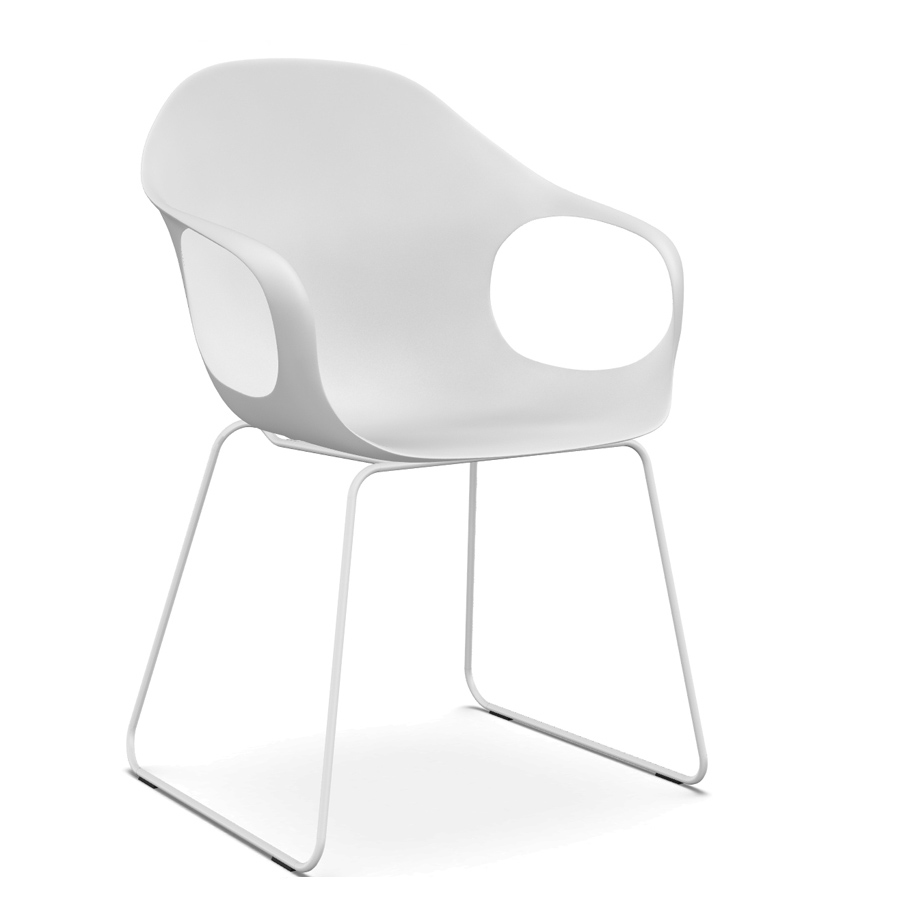 Kristalia weiß mit Kufengestell weiß